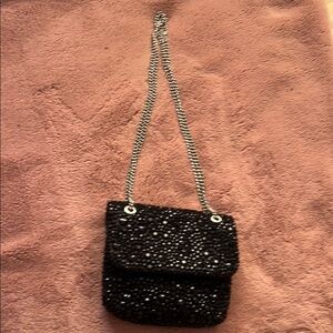 Elegant Black Beaded Women's Bag